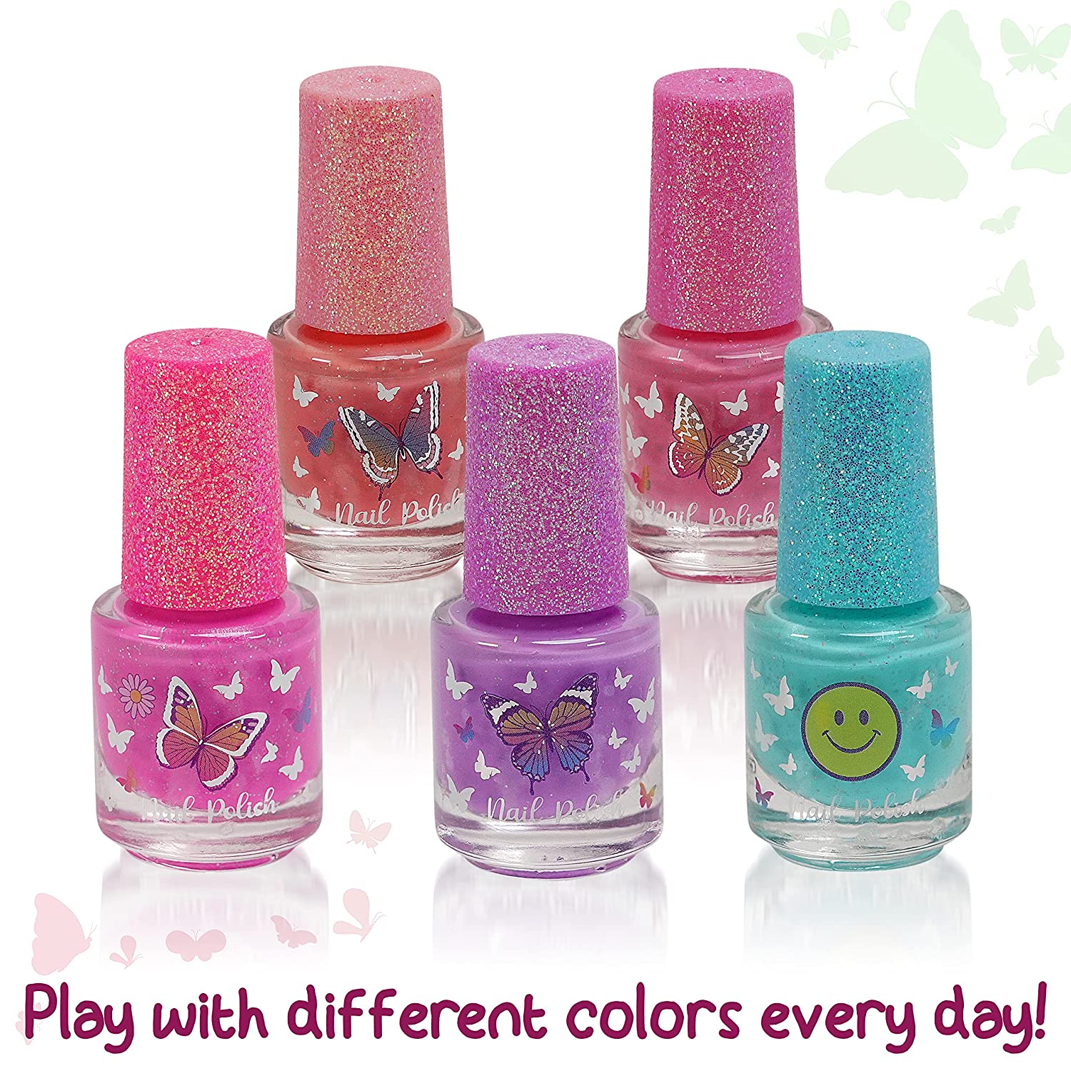 Hot Focus Butterfly Glitter Nail Polish Set