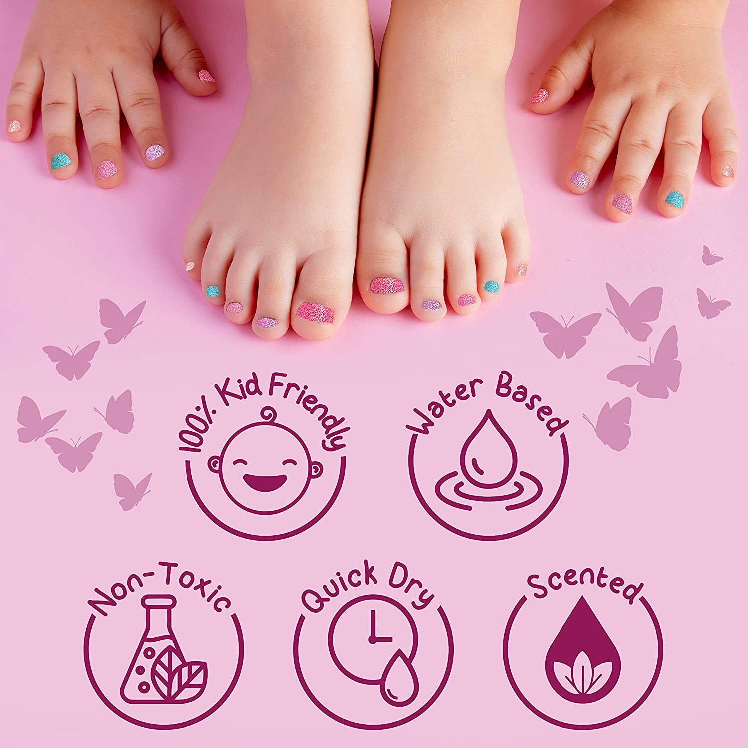 Hot Focus Butterfly Glitter Nail Polish Set