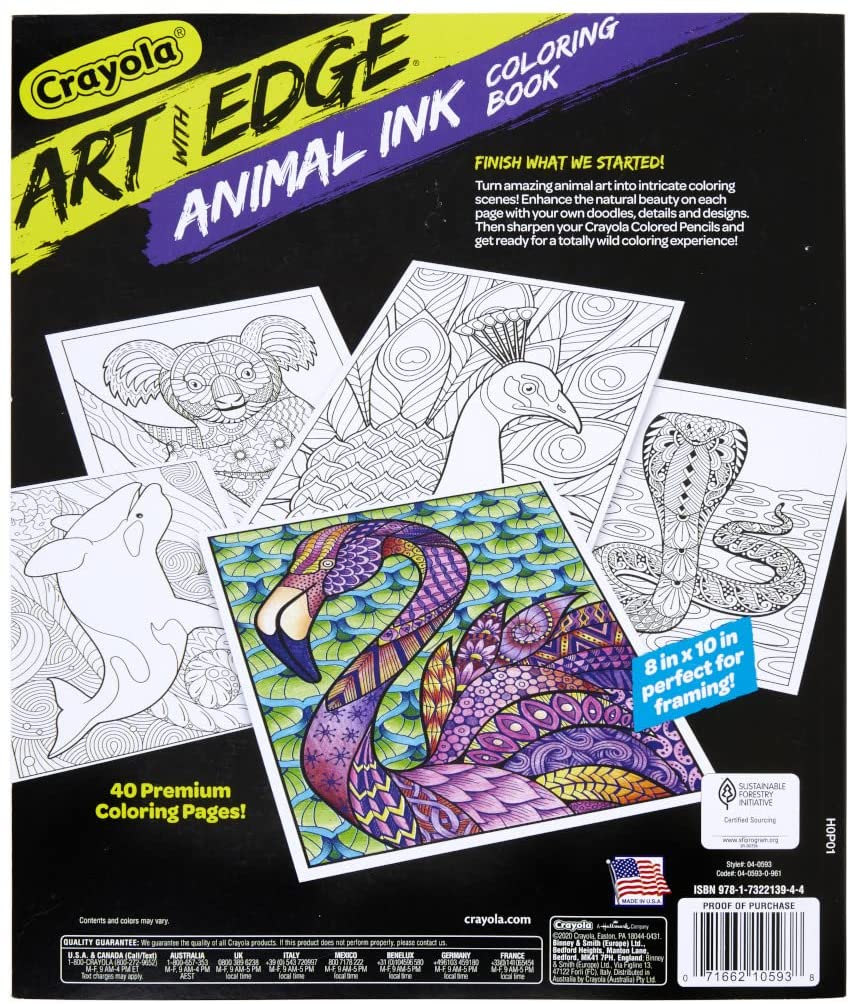 Crayola Art With Edge Animal Doodle Activity Book