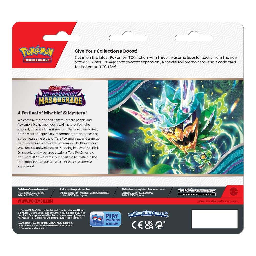Pokémon TCG: Scarlet & Violet SV06- Twilight Masquerade 3 Pack Blister