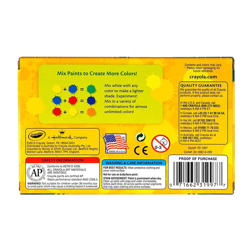 Crayola Acrylic Paint Set 6 Ct