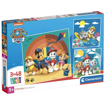 Clementoni Puzzle Super Color Paw Patrol Beach 3x48 Pcs