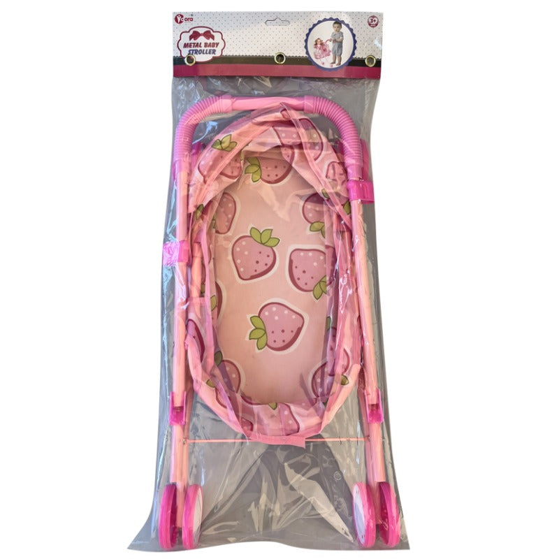 VDora Baby Doll Strawberry Metal Stroller - Light Pink
