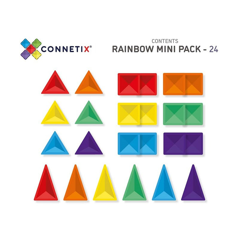 Connetix - Magnetic Rainbow Mini Pack 24 Pcs