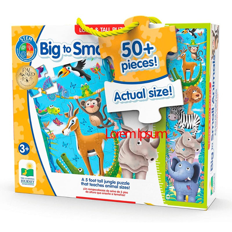 The Learning Journey Long And Tall Puzzle Big To Small Animals - 50 Pcs