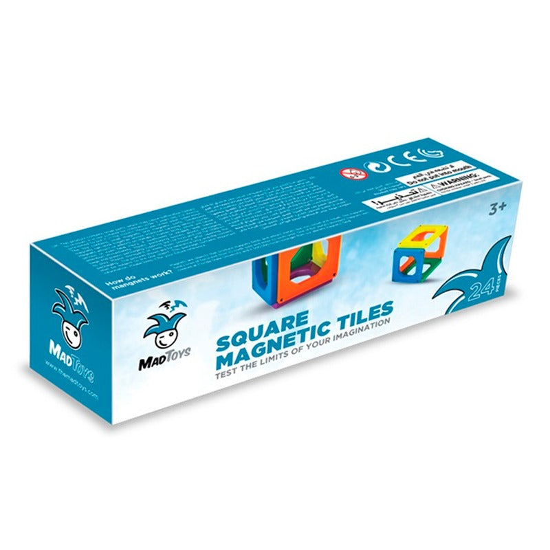 Magnetic Square Shaped Tiles 24 Pieces