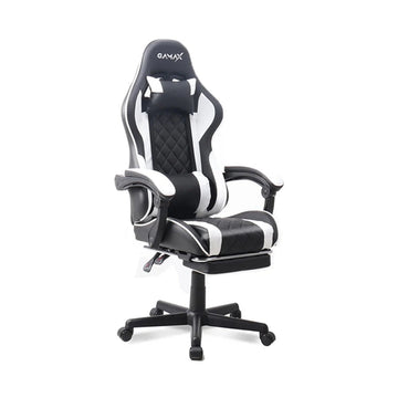 Gamax Gaming Chair Model 1-LT001L with Linkage Function Armrest & Retractable Footrest - White