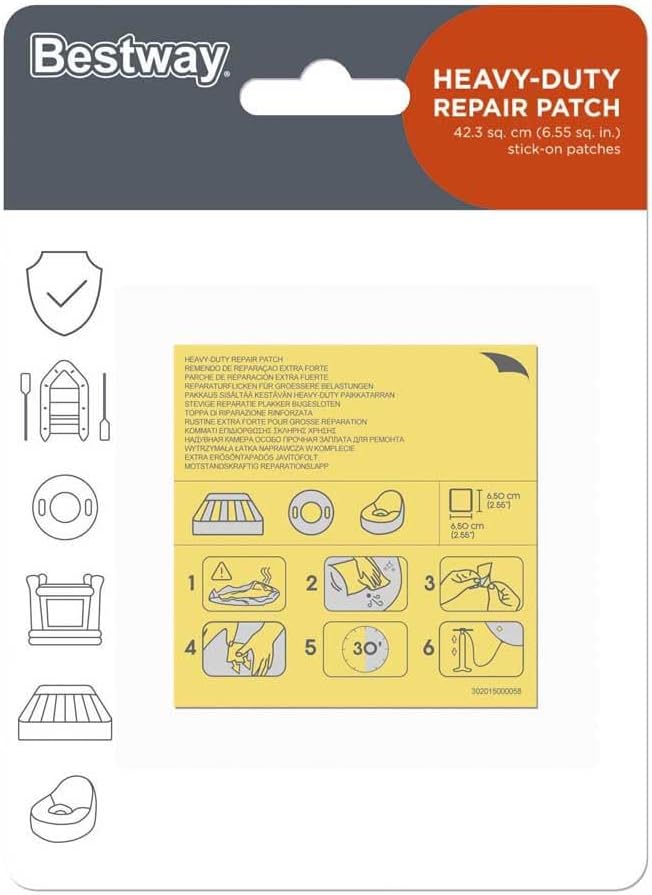 Bestway®  2.5" x 2.5"/6.5cm x 6.5cm Heavy Duty Repair Patch