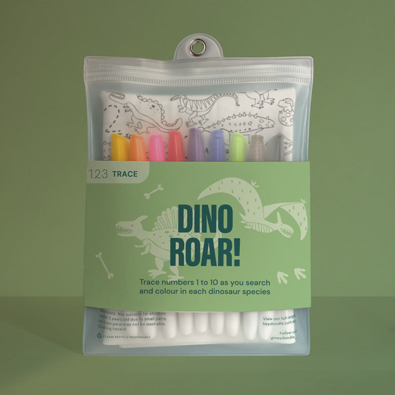 HeyDoodle Dino Road Silicone Mat Colouring
