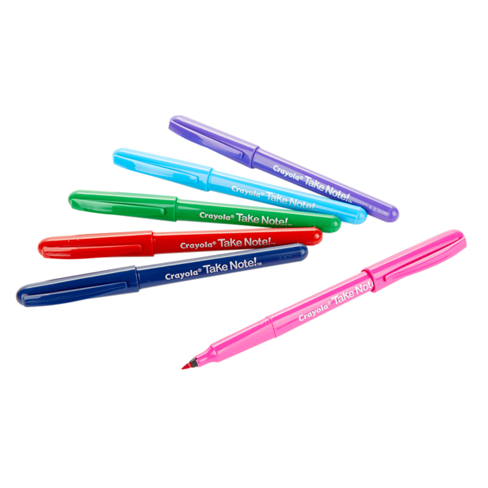 Crayola Take Note Washable Felt Tip Pens -6 Count