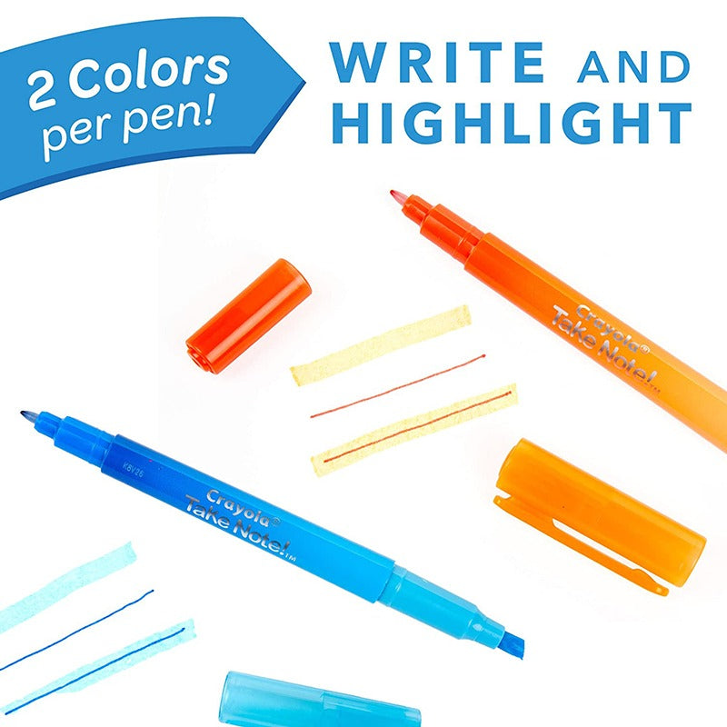 Crayola Take Note Dual-Ended Highlighter Pens (Pack of 6)