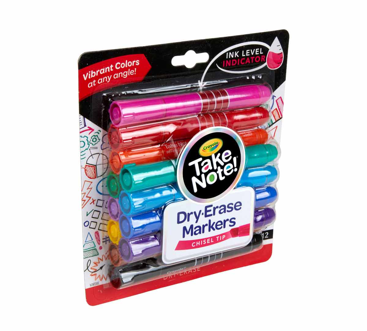 Crayola Take Note Dry Erase Markers Chisel Tip - 12 Pack
