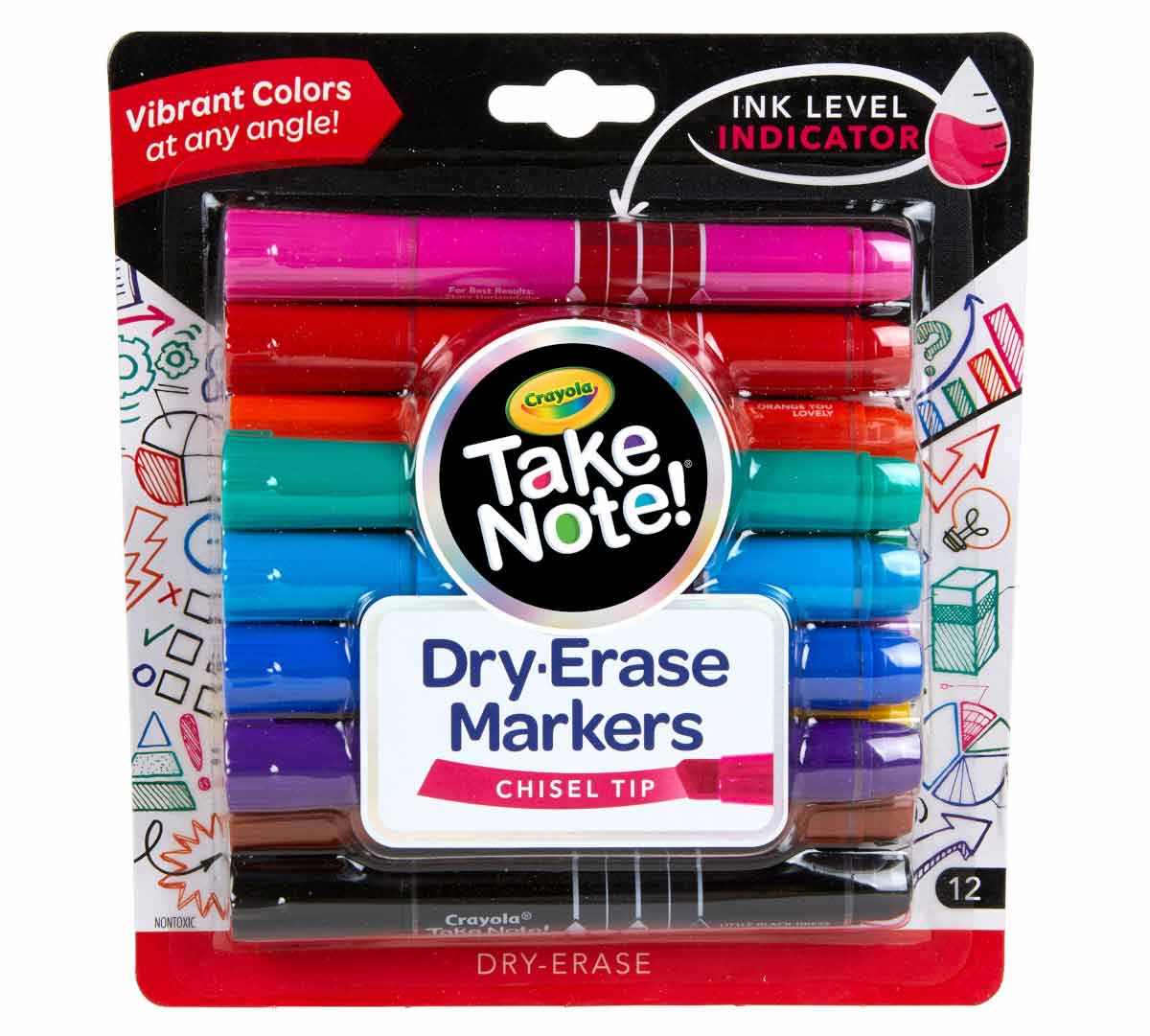 Crayola Take Note Dry Erase Markers Chisel Tip - 12 Pack