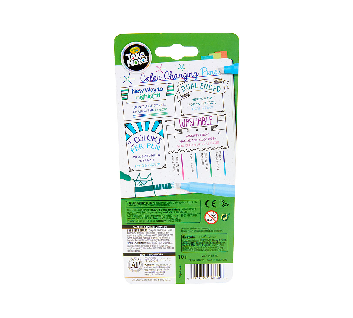 Crayola Take Note Dual Ended Color Changing Pens - 4 Pack