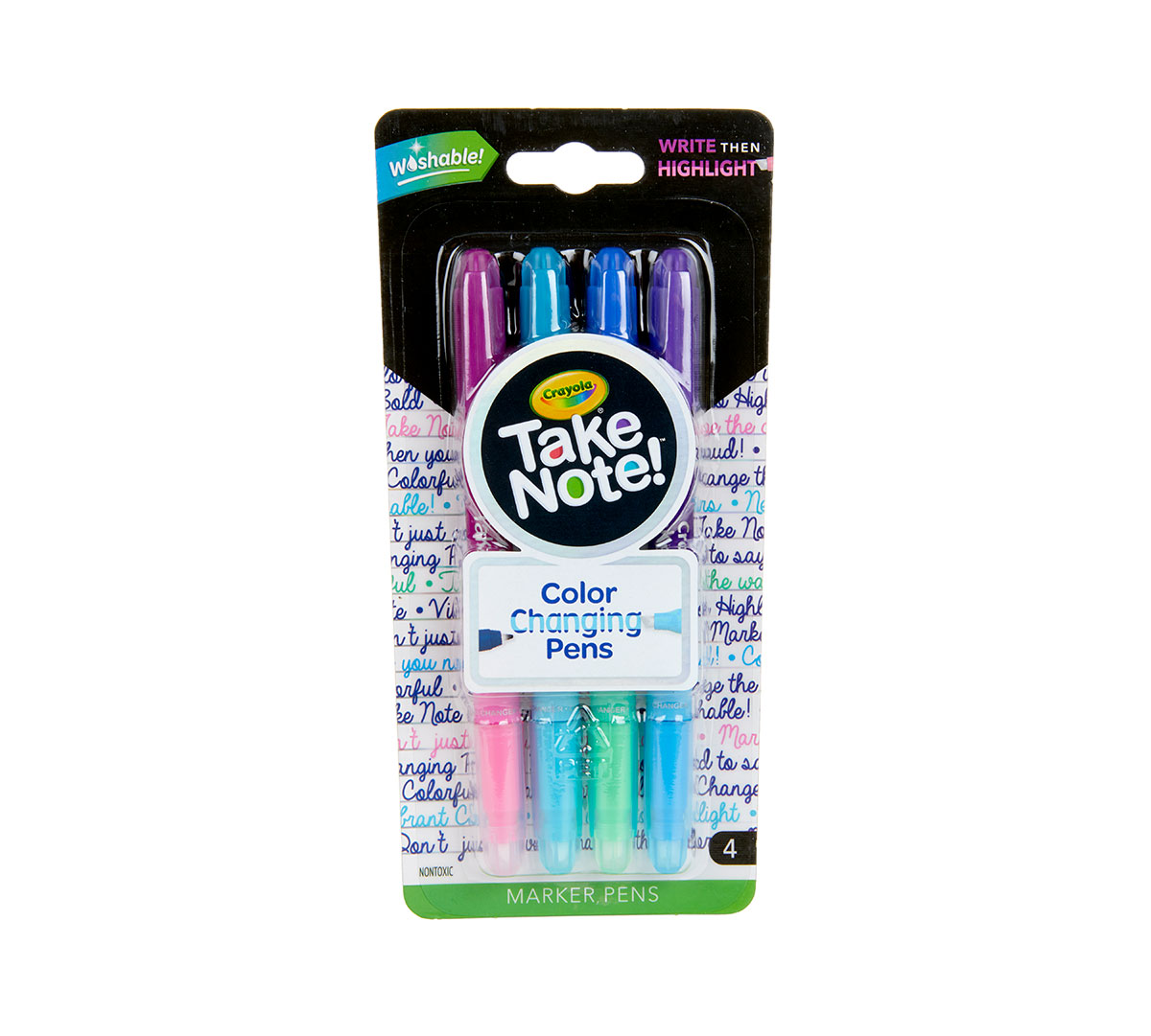 Crayola Take Note Dual Ended Color Changing Pens - 4 Pack