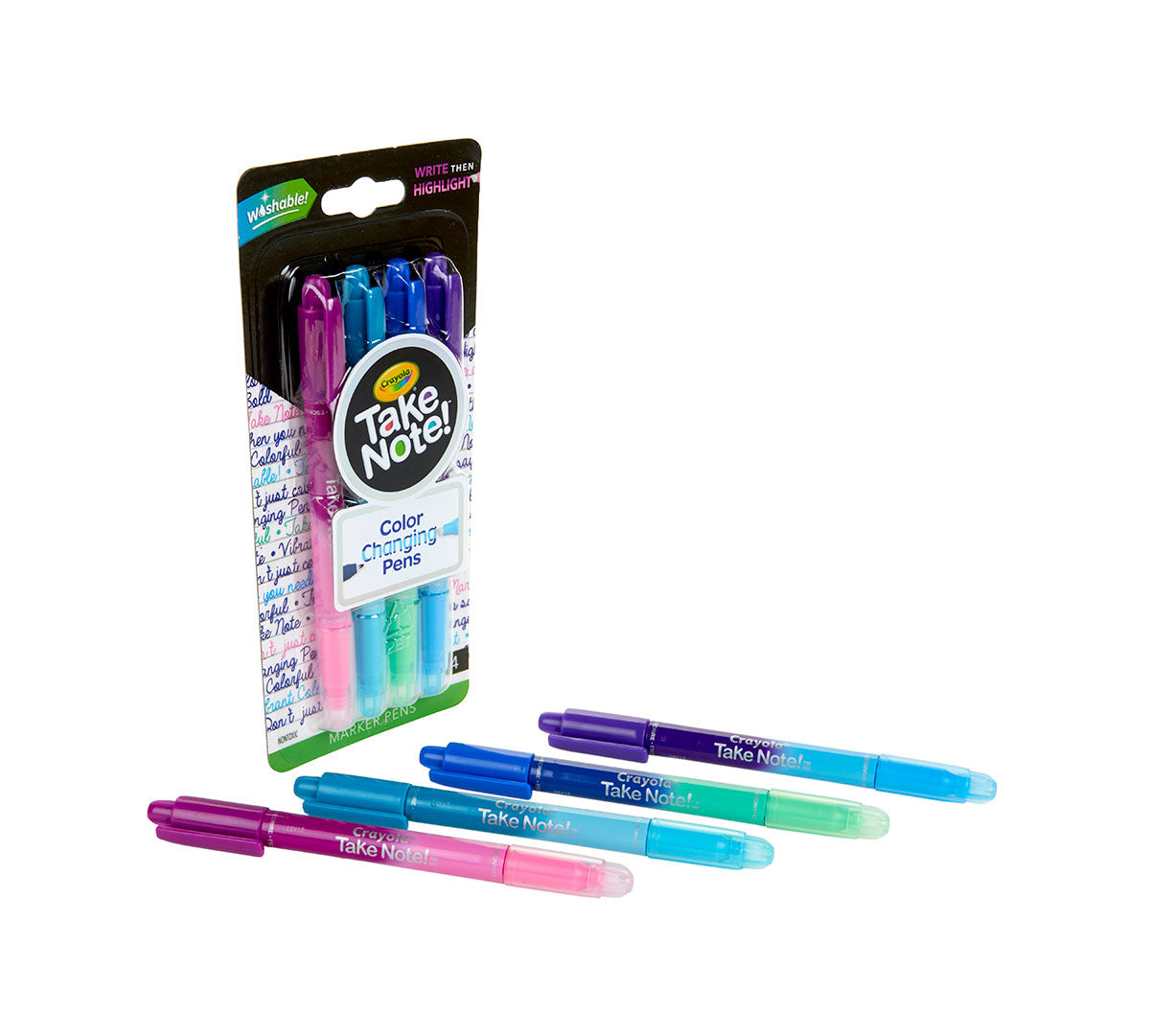 Crayola Take Note Dual Ended Color Changing Pens - 4 Pack