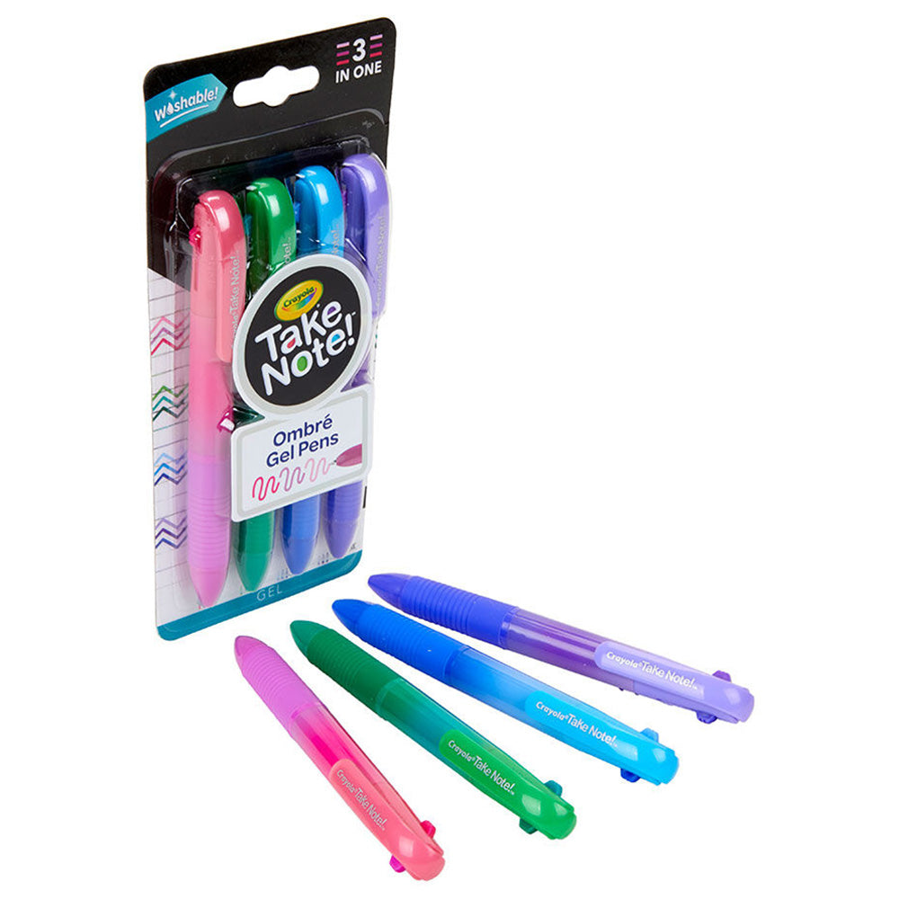 Crayola Take Note Washable Gel Pens Ombre 4pcs