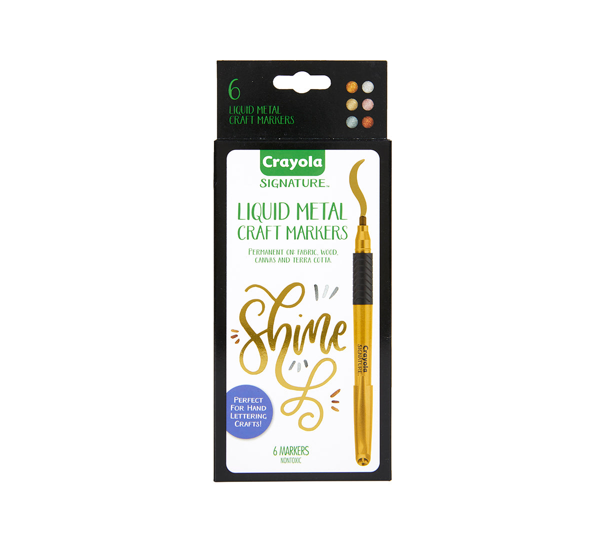 Crayola Signature Liquid Metal Craft Permanent Markers - 6 Pack