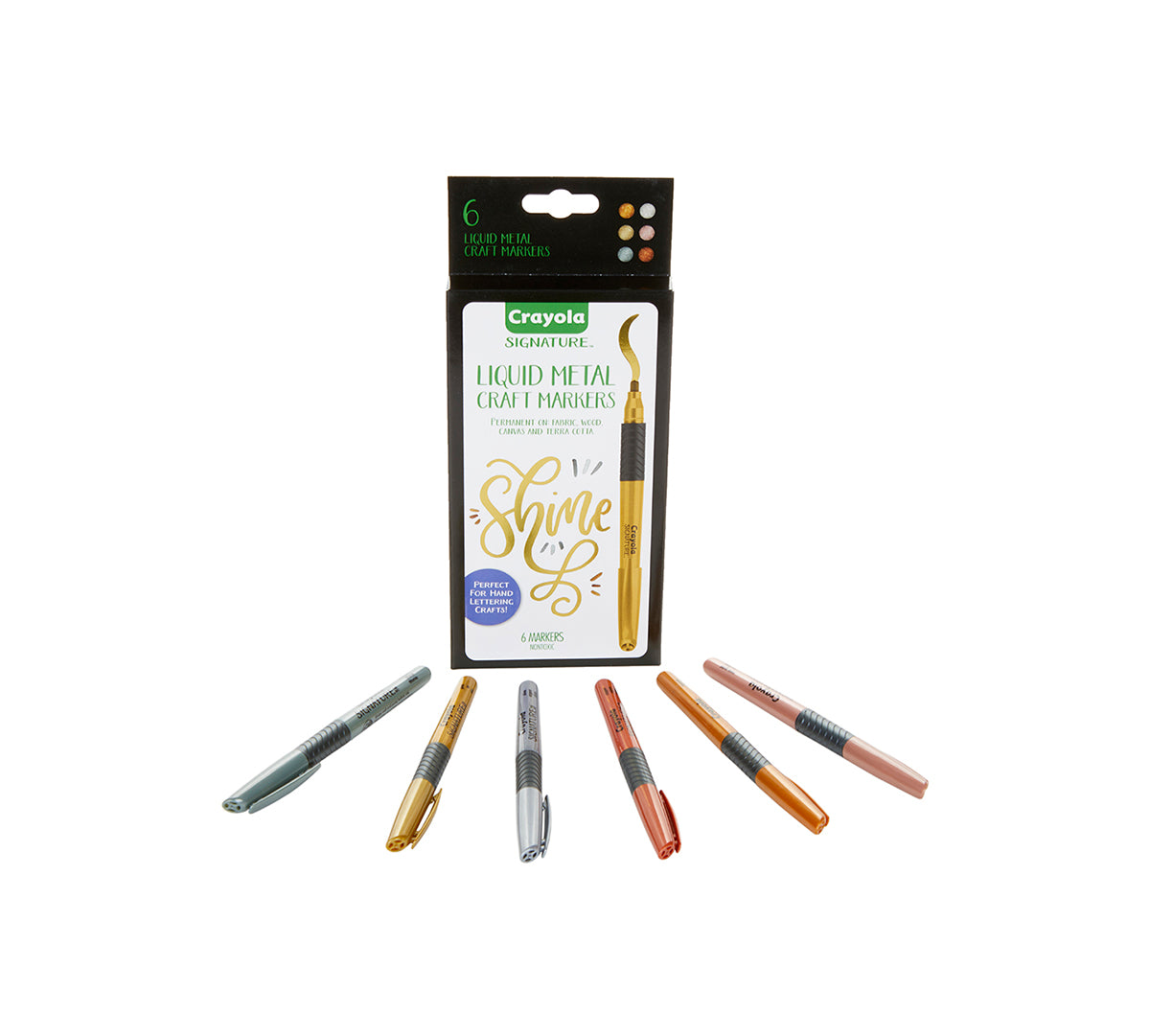 Crayola Signature Liquid Metal Craft Permanent Markers - 6 Pack