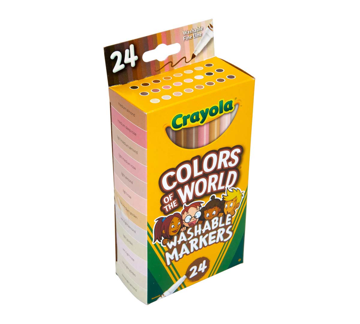 Crayola Colors of the World Fine Line Washable Skin Tone Markers - 24 Pack