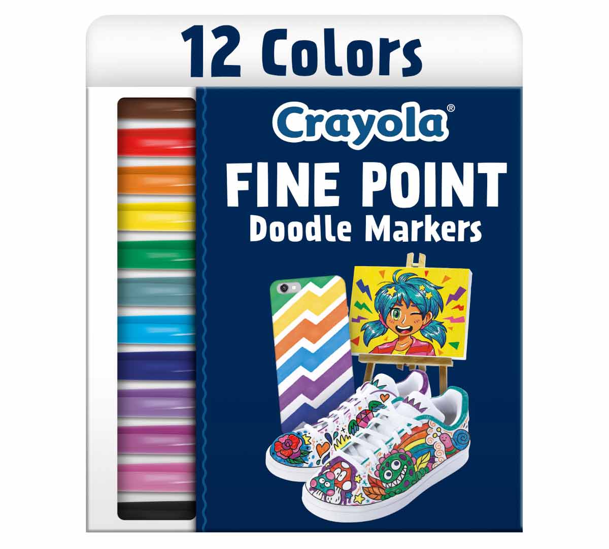 Crayola Doodle & Draw Fine Point Doodle Marker - 12 Pieces