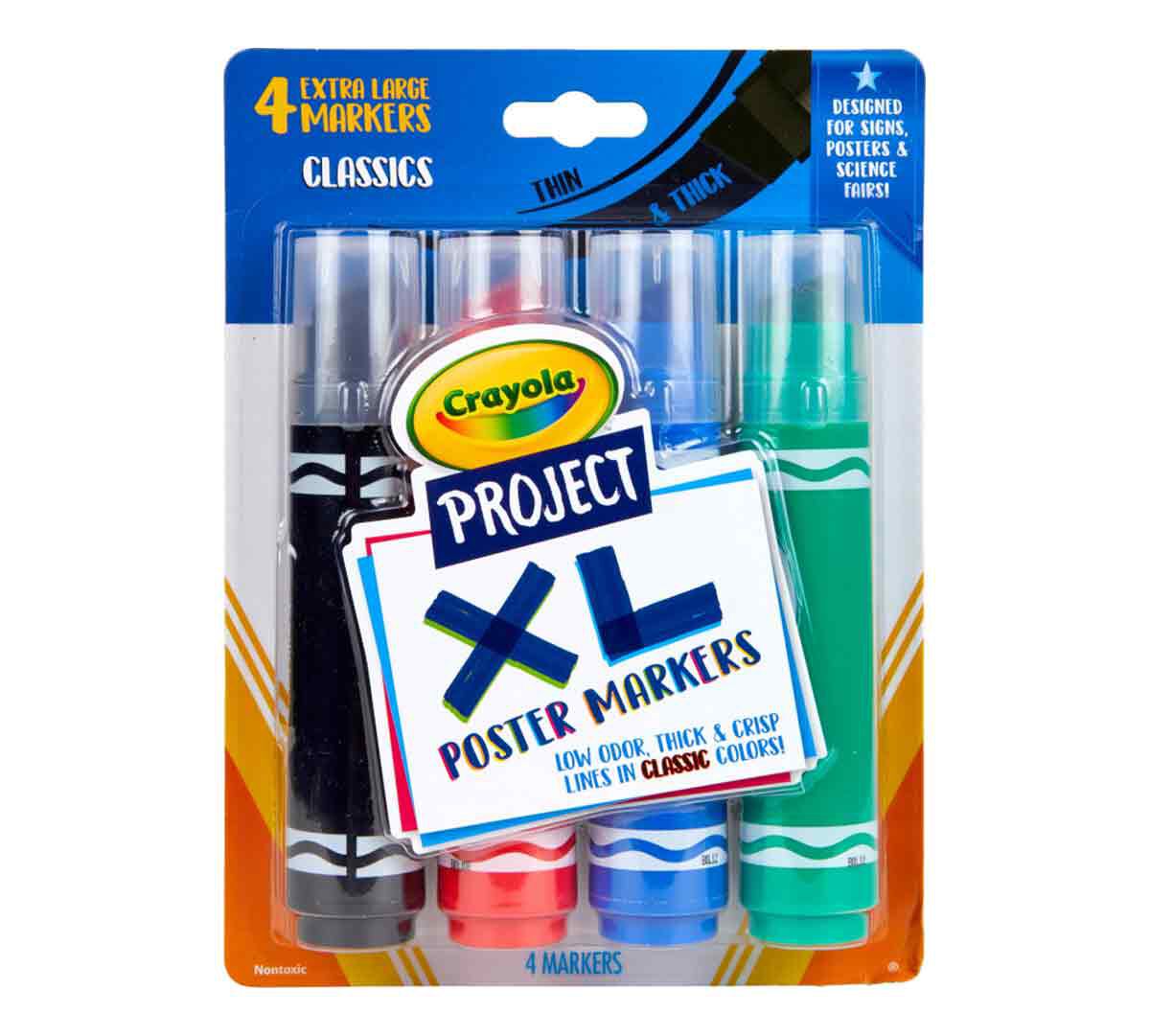Crayola Project XL Poster Marker - 4 Colors