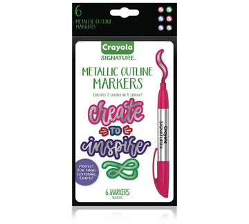 Crayola Signature Metallic Outline Paint Markers - 6 Pack