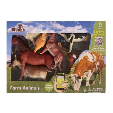 Wenno Farm Animals Playset - 12 Pcs