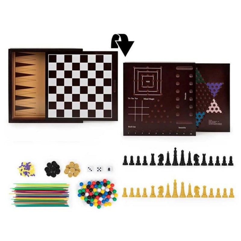 Spin Master Class Family Chess Play Set 10 Games Blue