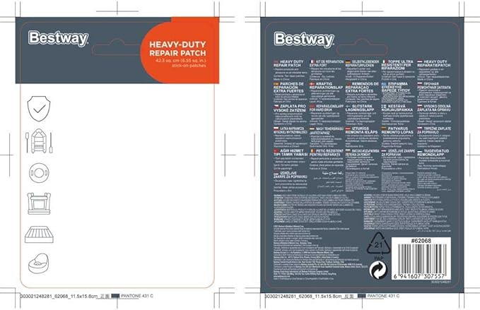 Bestway®  2.5" x 2.5"/6.5cm x 6.5cm Heavy Duty Repair Patch