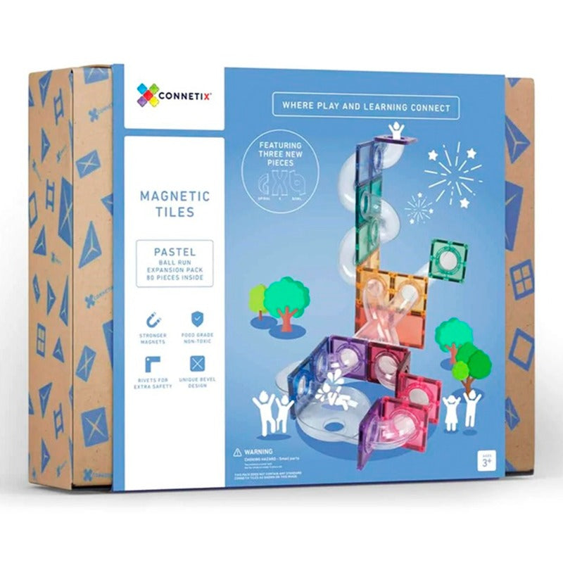 Connetix - Tiles 80 Piece Pastel Ball Run Expansion Pack
