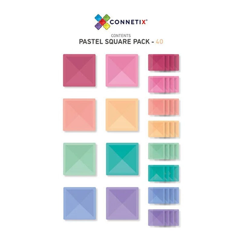 Connetix - Tiles 40 Piece Pastel Square Pack