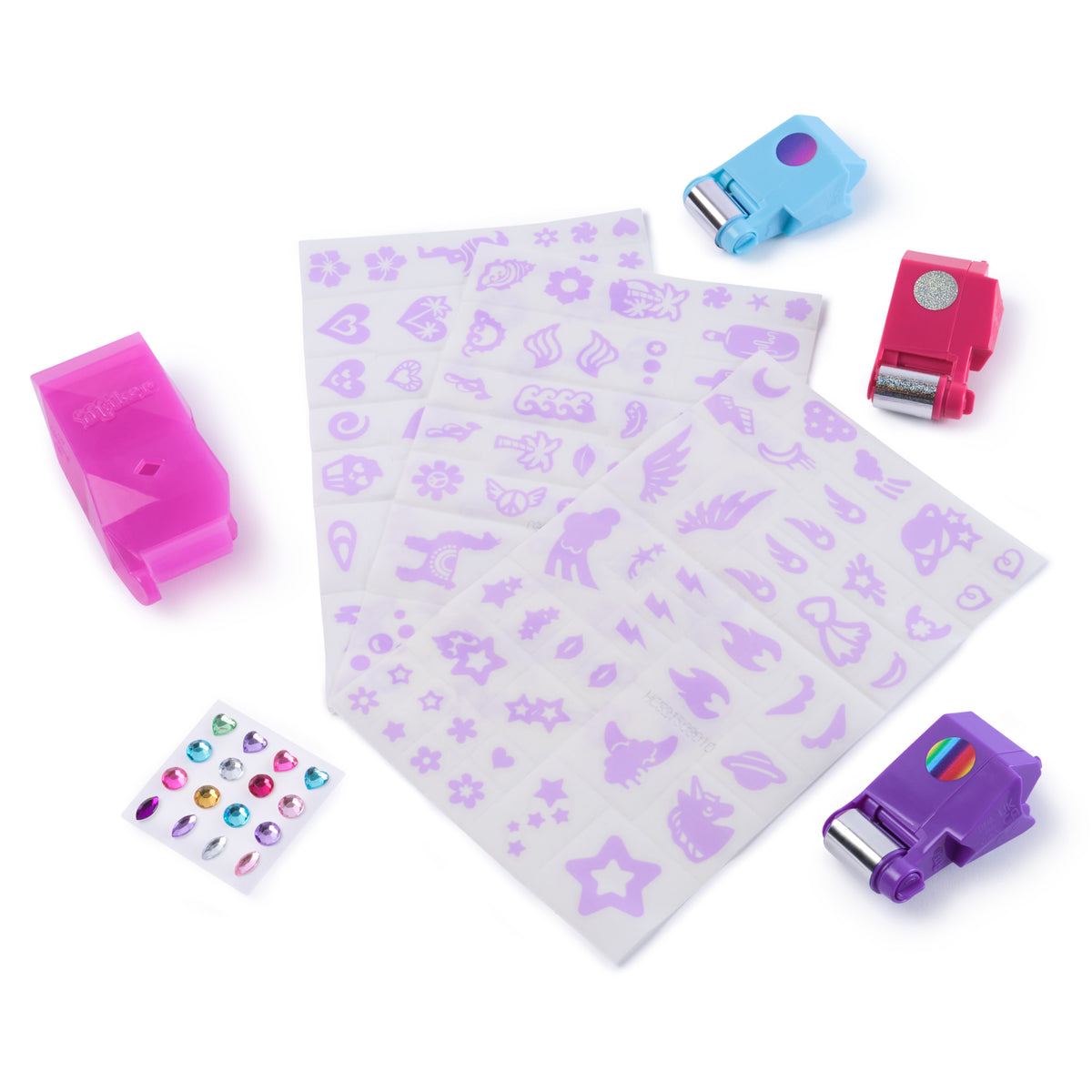 Cool Maker, Shimmer Me Body Art with Roller, Gems & 3 Foils, 135 Metallic Temporary Tattoo Designs, Arts and Crafts Kids’ Toys for Girls