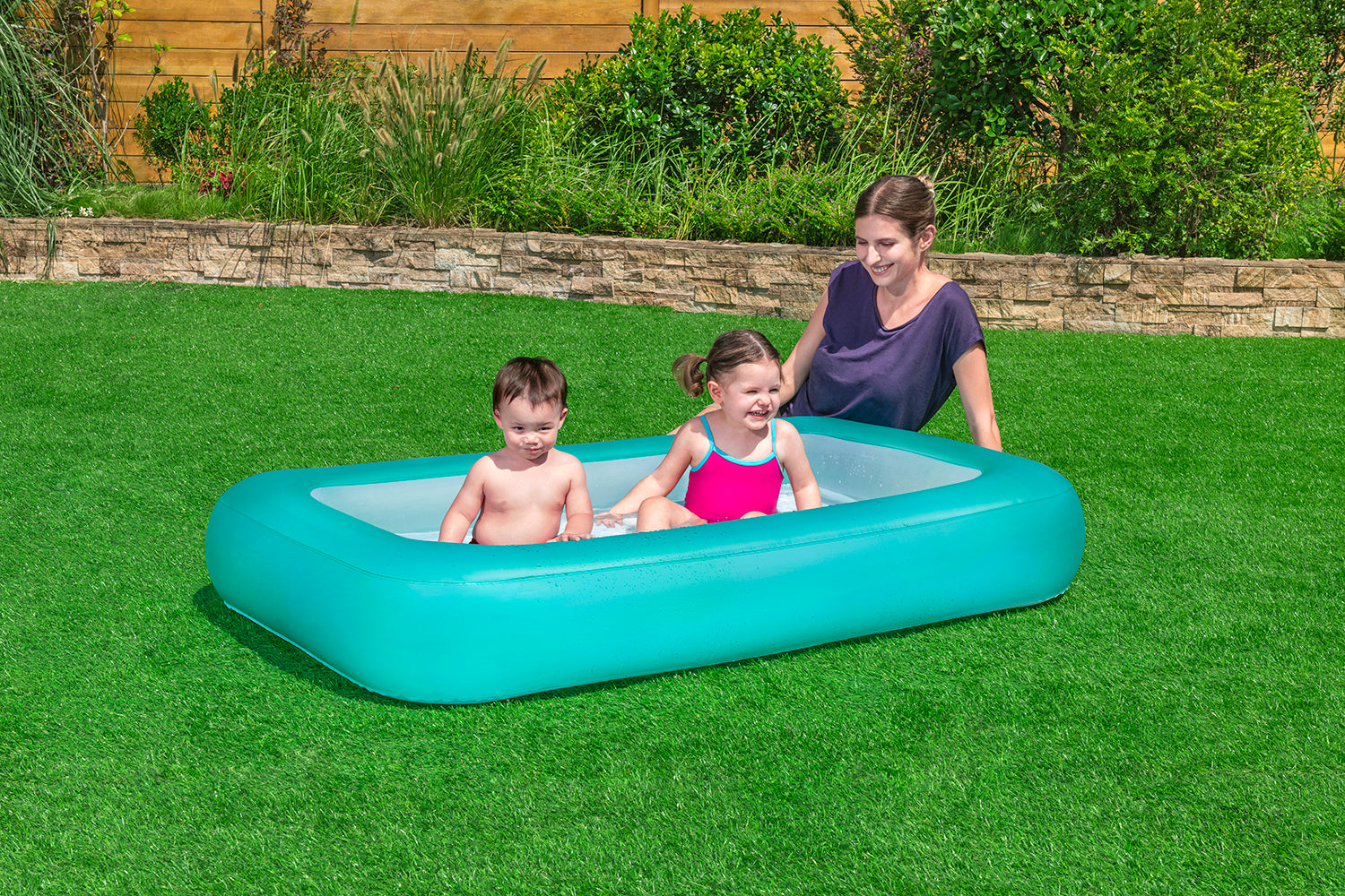 Bestway®  65" x 41" x 10"/1.65m x 1.04m x 25cm Aquababes Pool