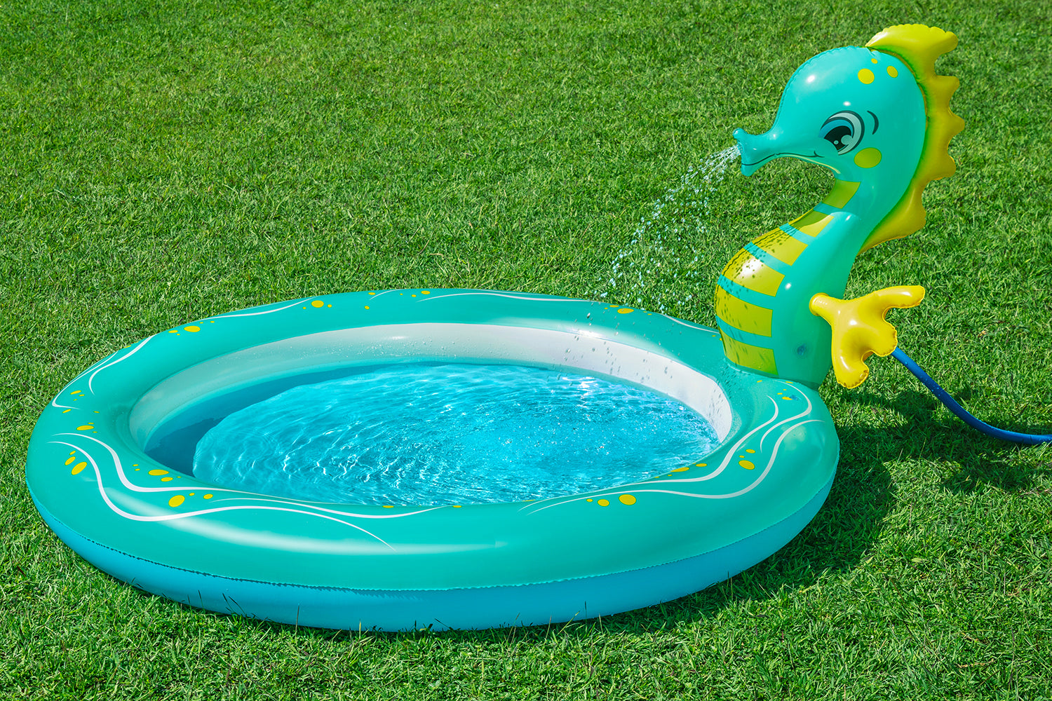 Bestway®  6′2" x 63" x 34"/1.88m x 1.60m x 86cm Seahorse Sprinkler Pool