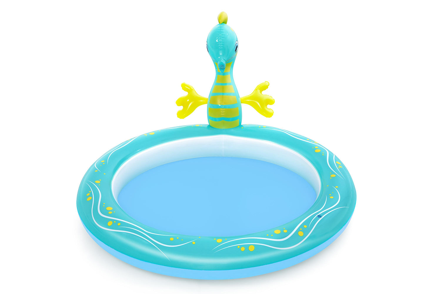 Bestway®  6′2" x 63" x 34"/1.88m x 1.60m x 86cm Seahorse Sprinkler Pool