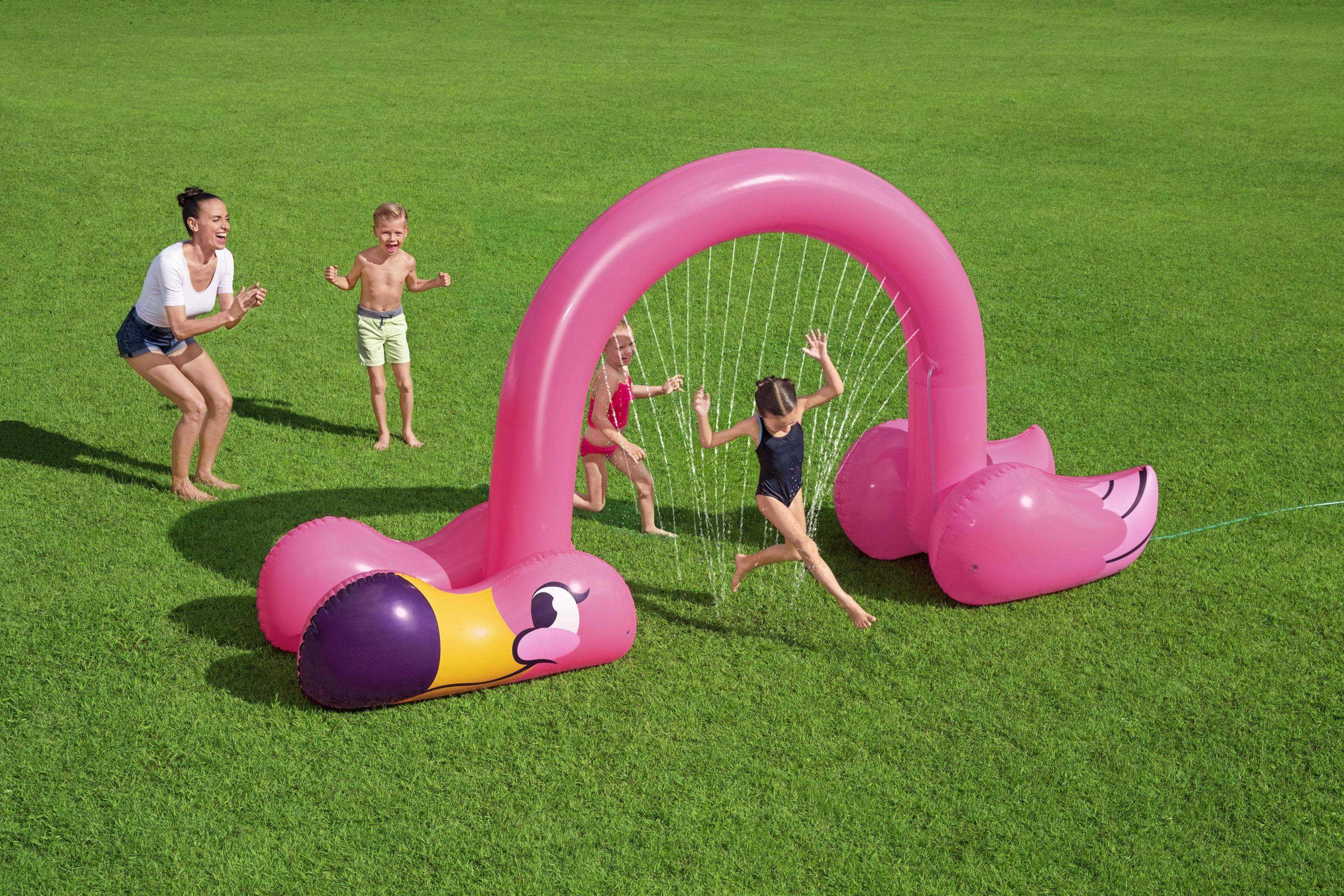 Bestway®  11'2" x 43" x 6'4"/3.40m x 1.10m x 1.93m Jumbo Flamingo Sprinkler