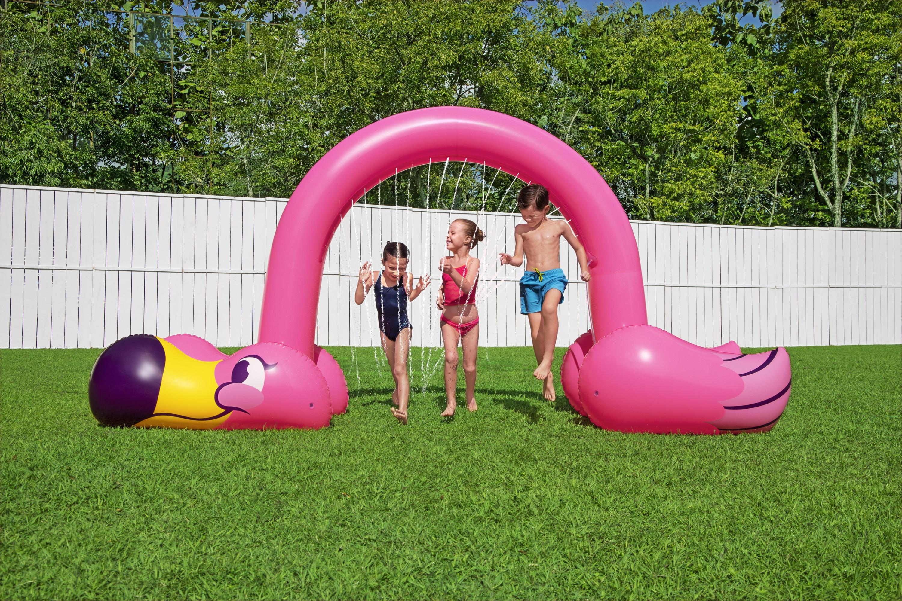Bestway®  11'2" x 43" x 6'4"/3.40m x 1.10m x 1.93m Jumbo Flamingo Sprinkler