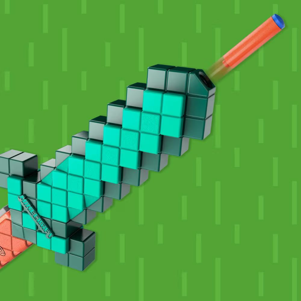 Nerf Minecraft Sword Dart Blaster Pull Back Priming