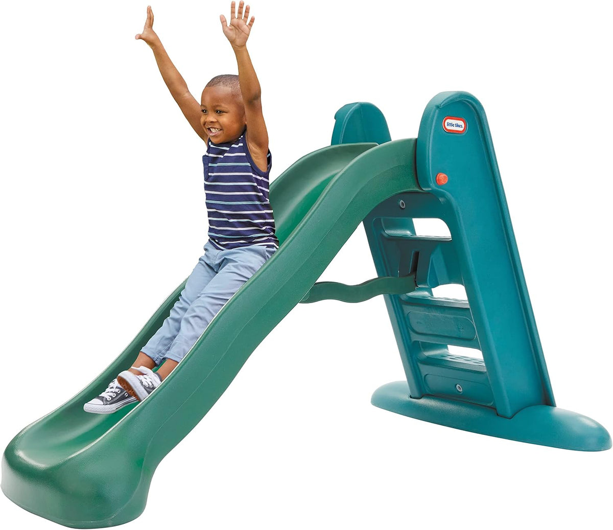 "LITTLE TIKES GO GREEN LARGE SLIDE  168 cmx97cmx97cm)(66 in / 5.5 ft)  Slide Length: 150 cm (5 ft)"