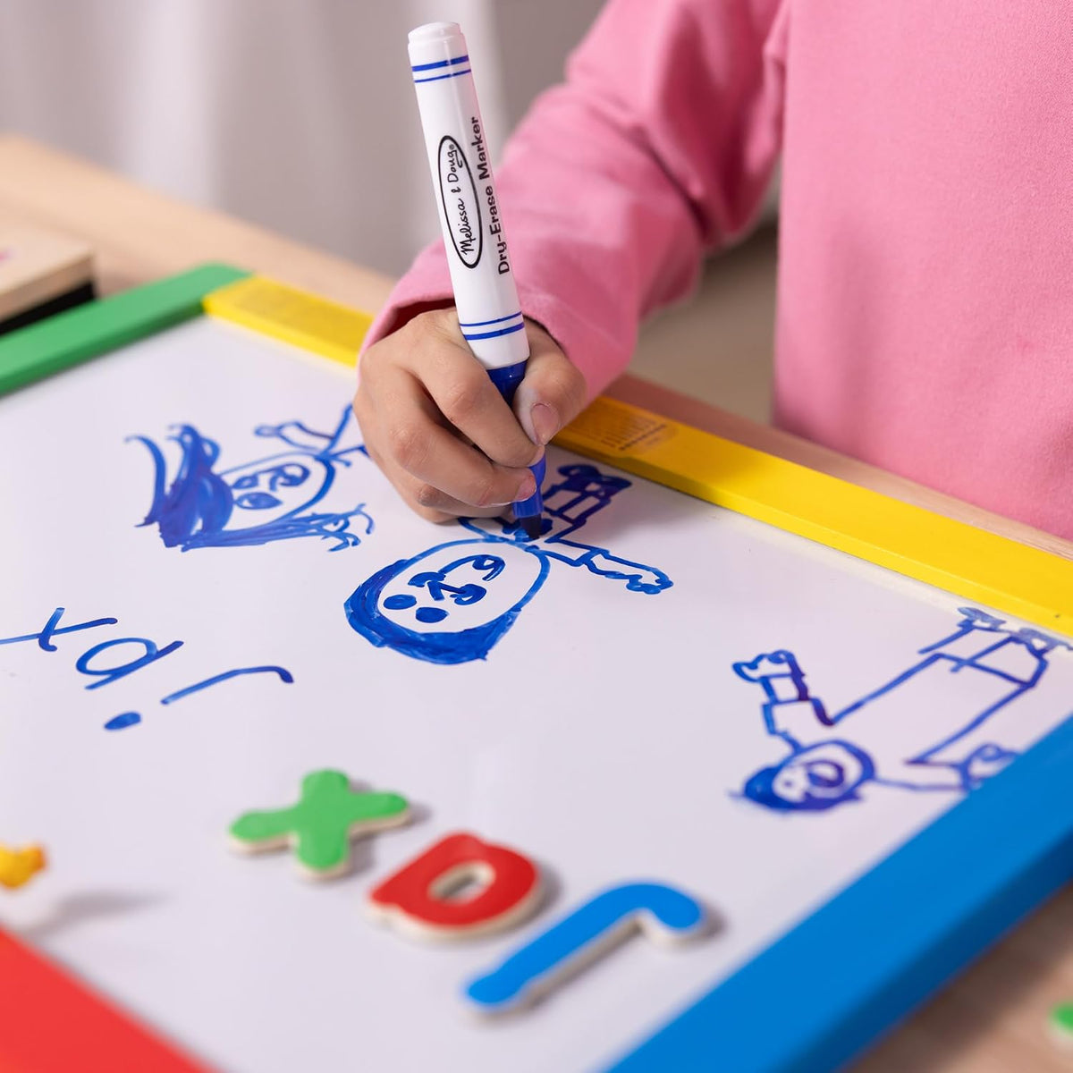Melissa & Doug Magnetic Chalkboard & Dry-Erase Board – Double-Sided Wooden Art Board