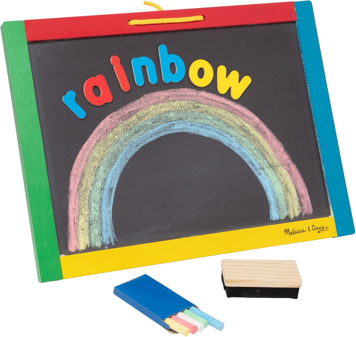 Melissa & Doug Magnetic Chalkboard & Dry-Erase Board – Double-Sided Wooden Art Board