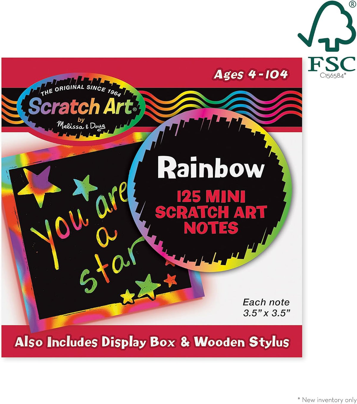 Melissa & Doug Rainbow Mini Scratch Art Notebook(Box of 125)