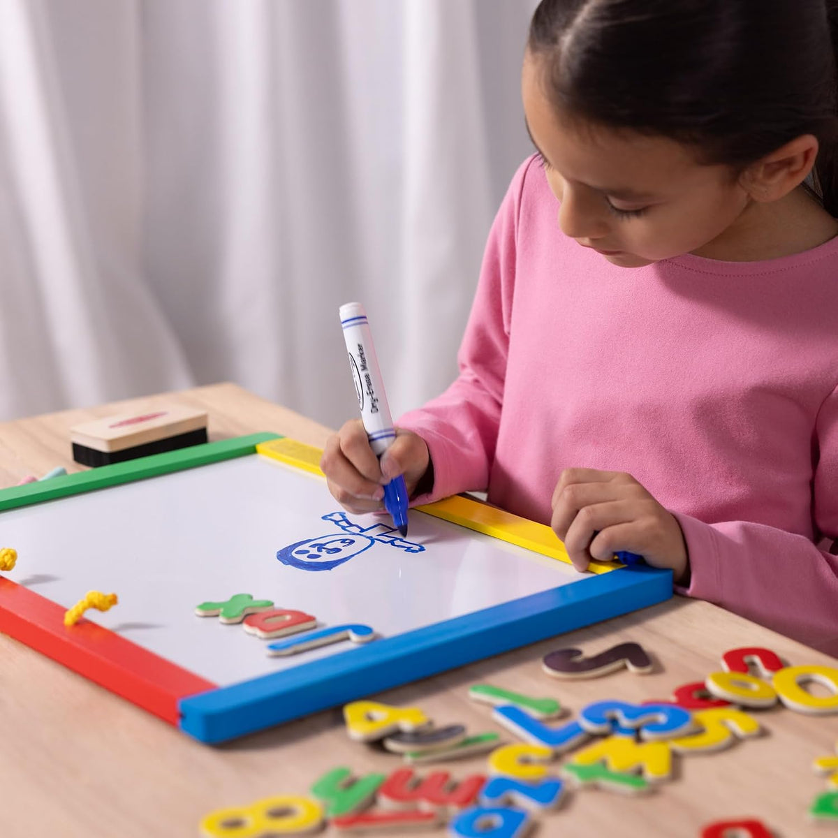 Melissa & Doug Magnetic Chalkboard & Dry-Erase Board – Double-Sided Wooden Art Board