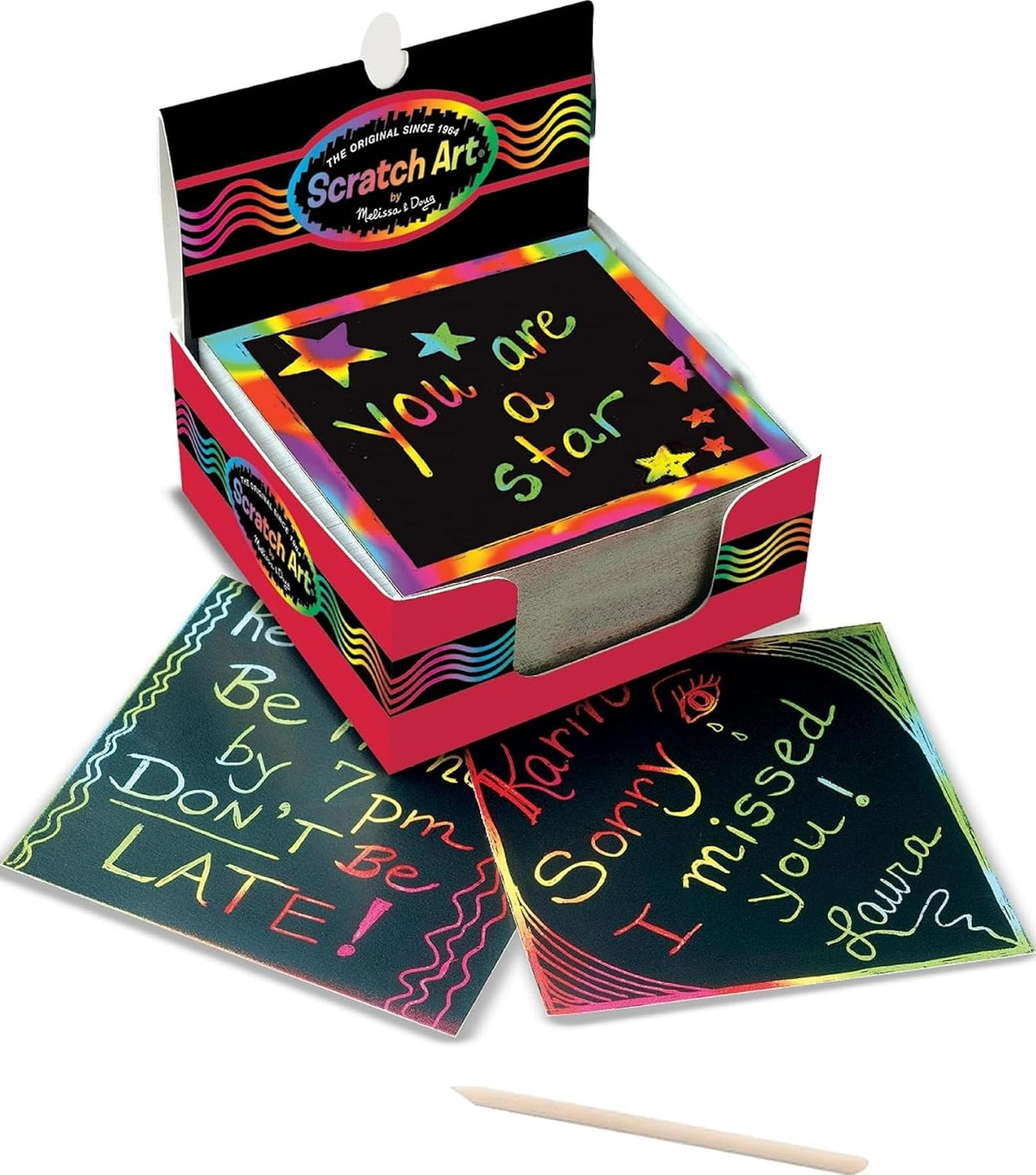 Melissa & Doug Rainbow Mini Scratch Art Notebook(Box of 125)