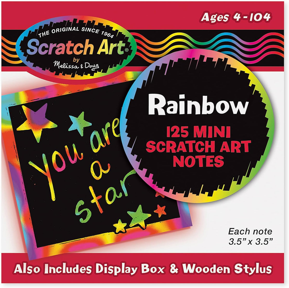 Melissa & Doug Rainbow Mini Scratch Art Notebook(Box of 125)