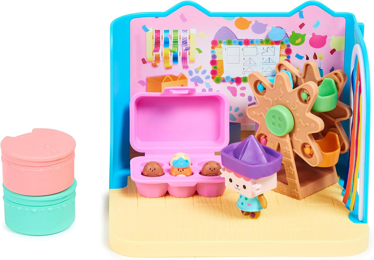 Gabby's Dollhouse, Craft-a-riffic Baby Room with the Cat Character Baby Box, Accessories, Furniture and Boxes with Surprise, for Ages 3+