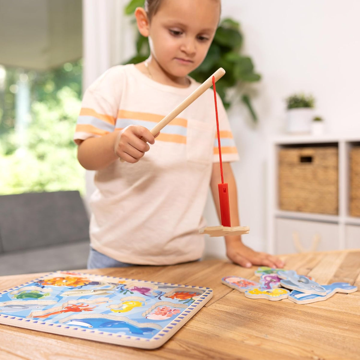 Melissa & Doug Magnetic Wooden Fishing Game