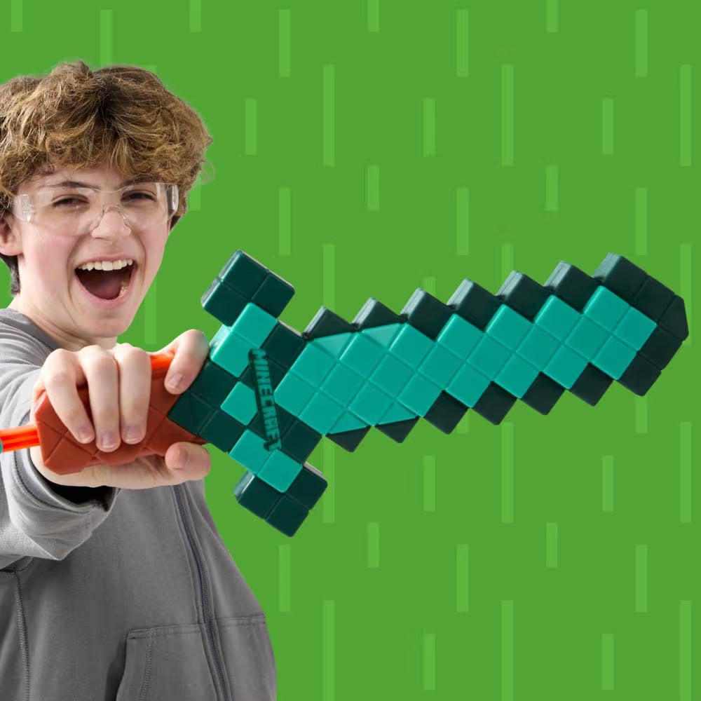 Nerf Minecraft Sword Dart Blaster Pull Back Priming