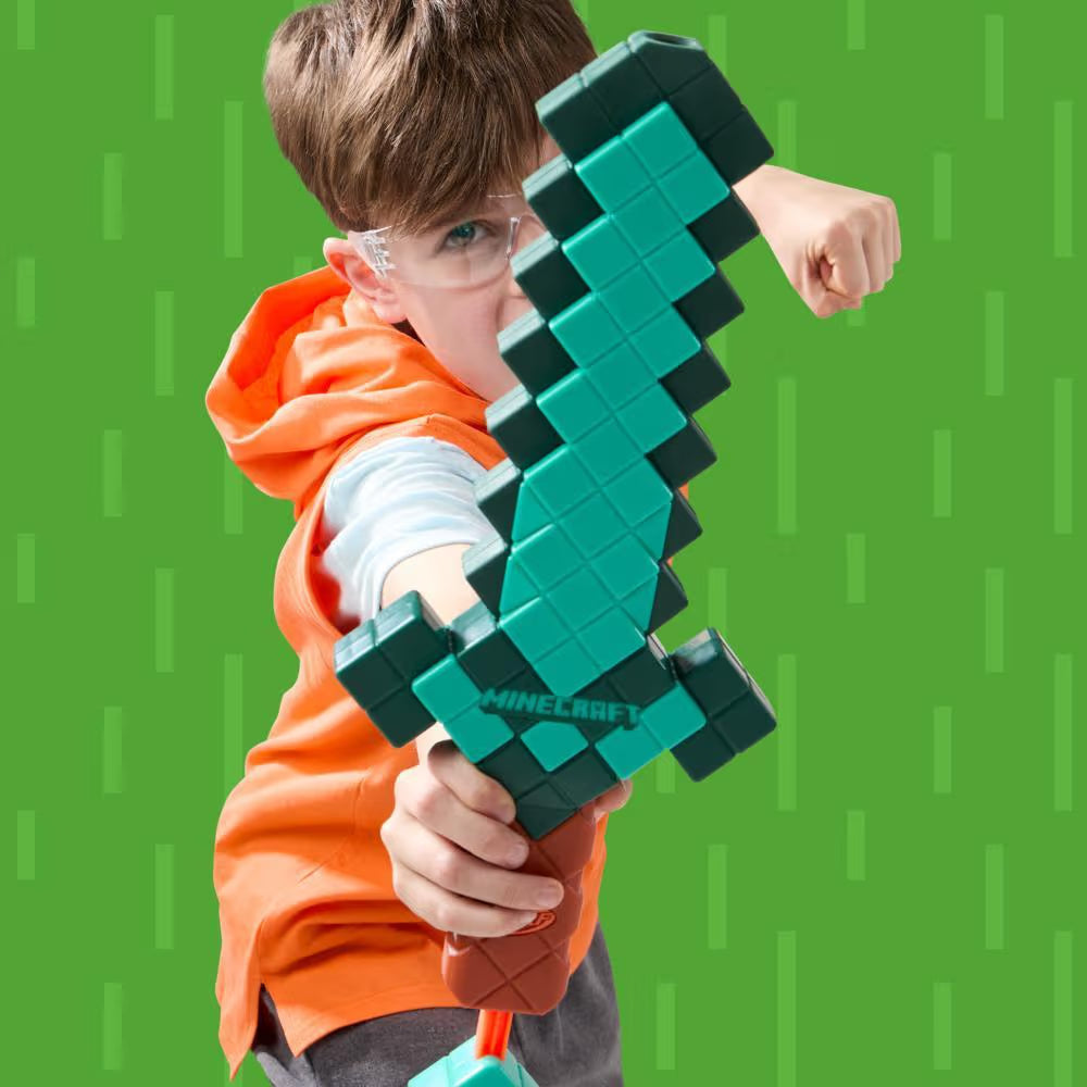 Nerf Minecraft Sword Dart Blaster Pull Back Priming